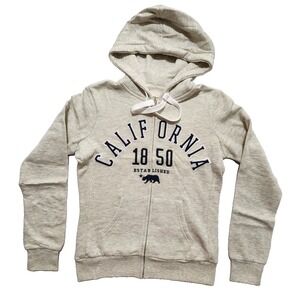 Reflex Women's Fleece Hoodie California Logo Fitted Swetshirt Gray Medium